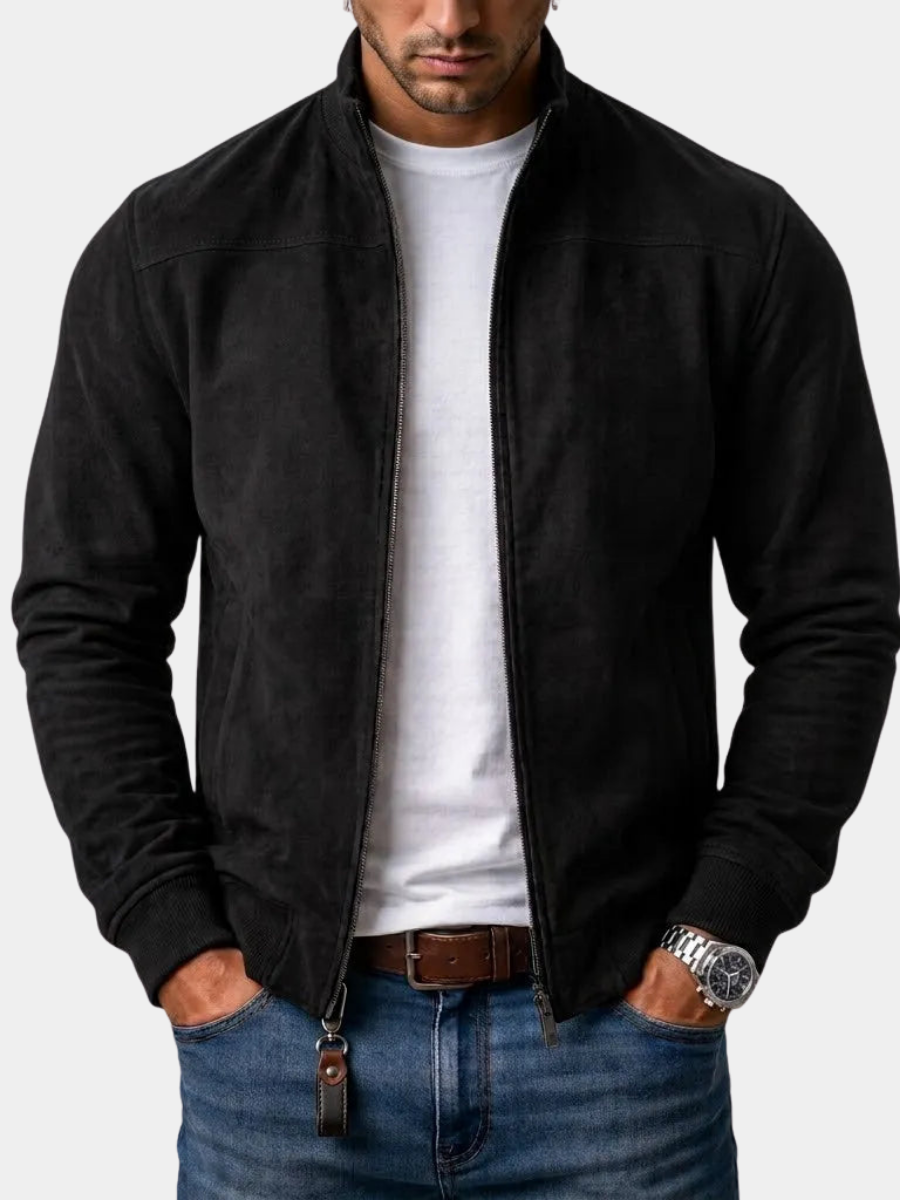 Men's Suede Bomber Jacket