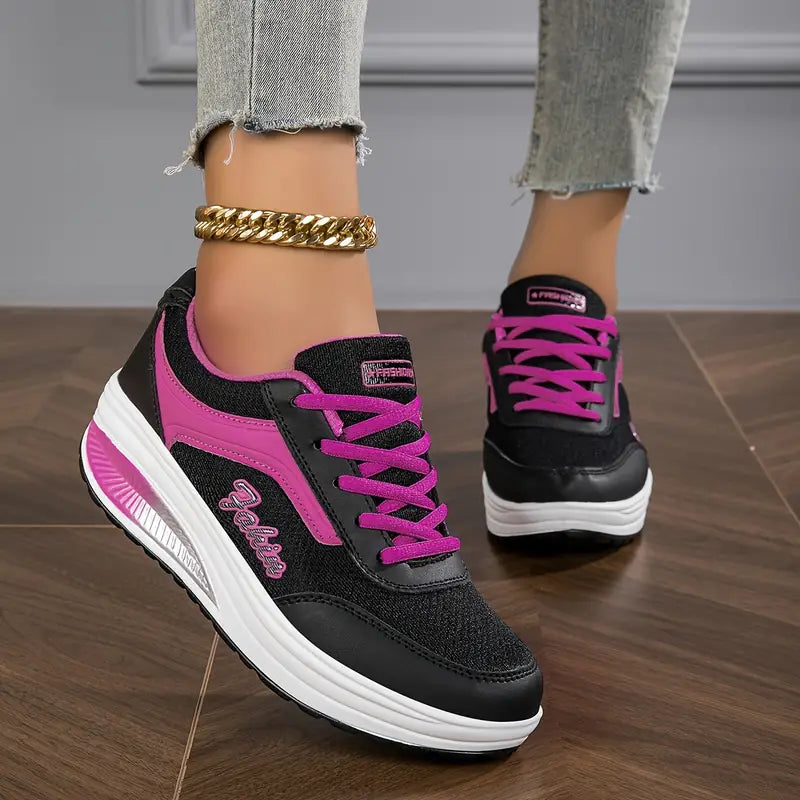 Women's Platform Lace Up Trainers