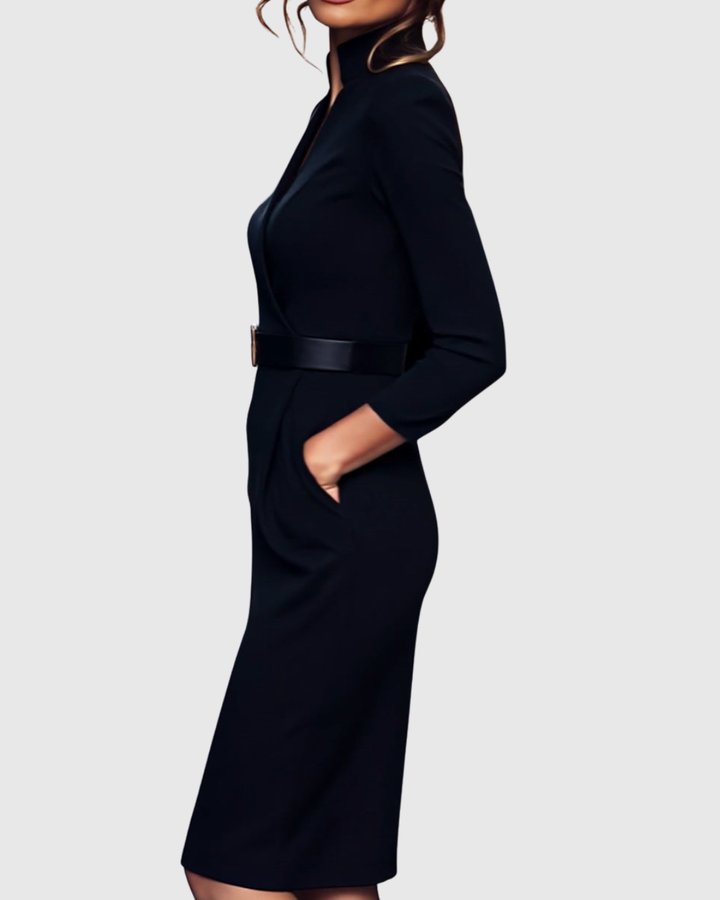Joanna | Women's Midi Dress Fitted with a Belt