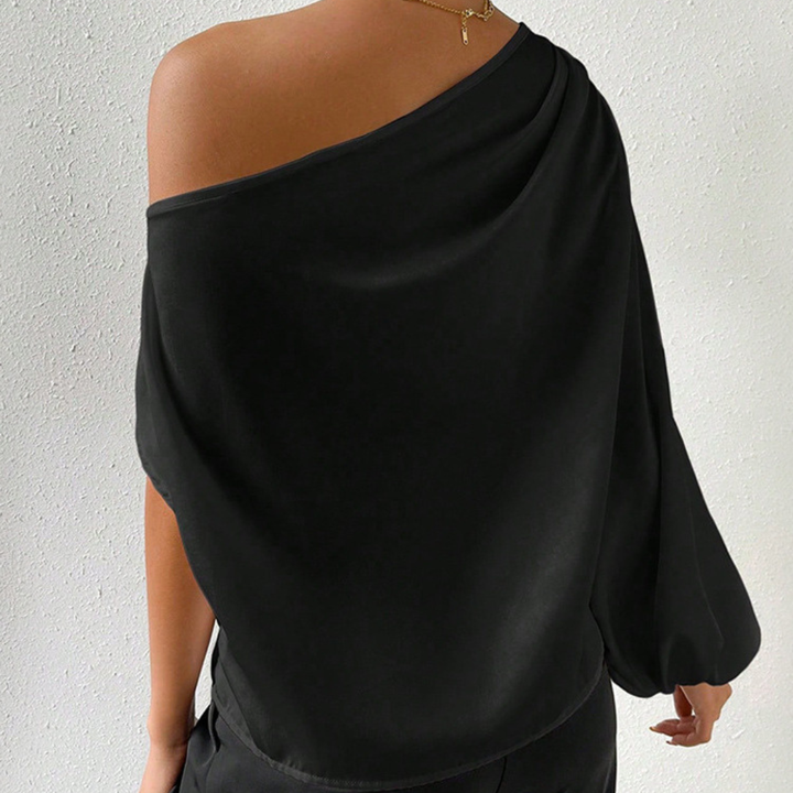 Karolina | Women's Satin One-Shoulder Blouse