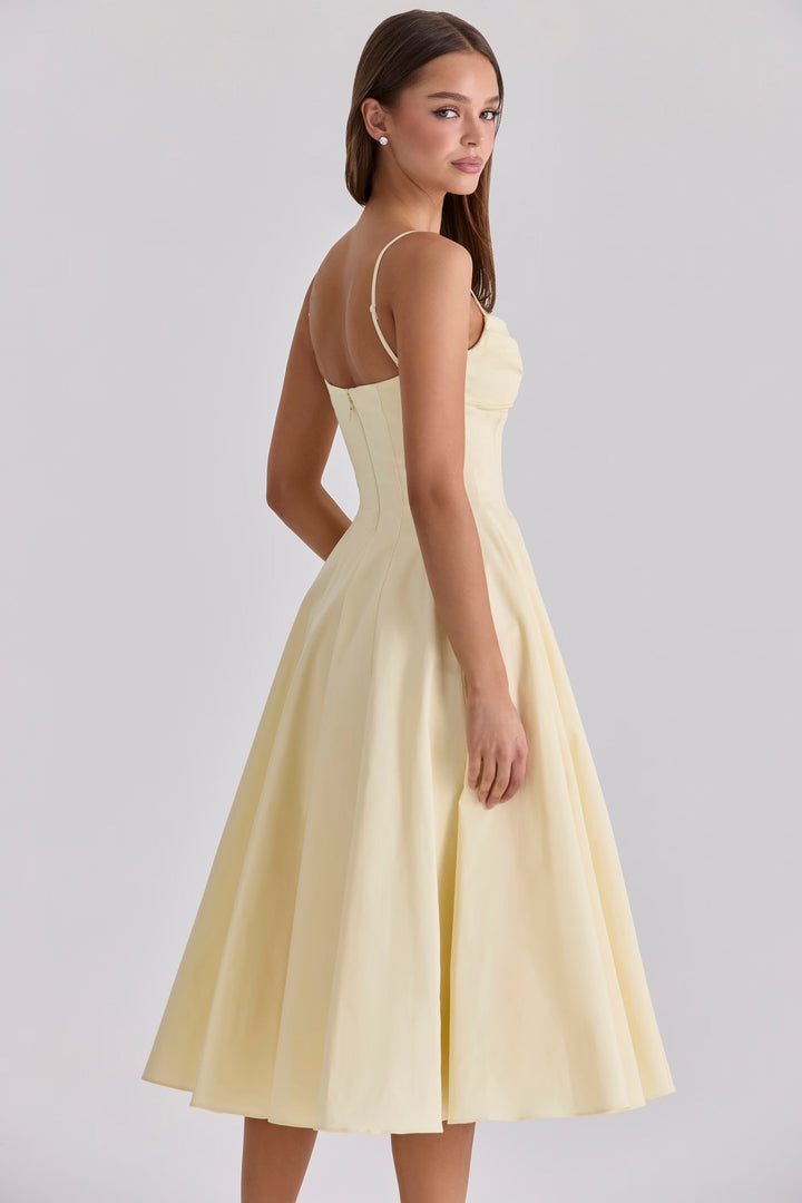 Women's Gathered Bust Midi Dress