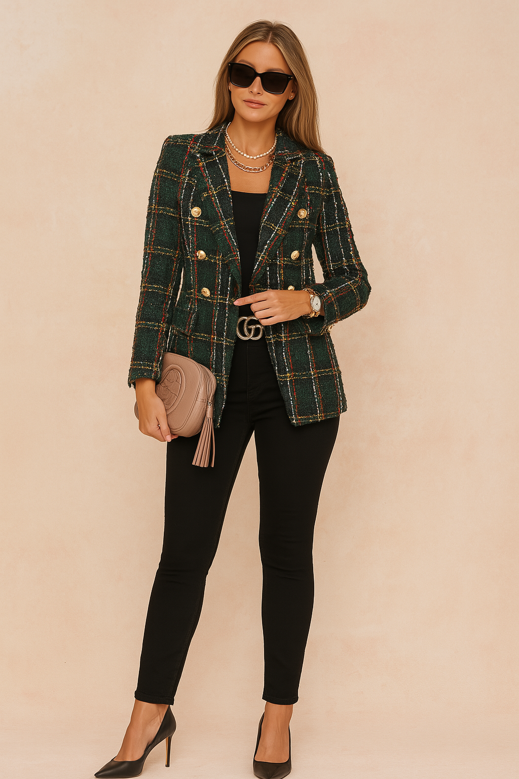 Women's Checked Blazer