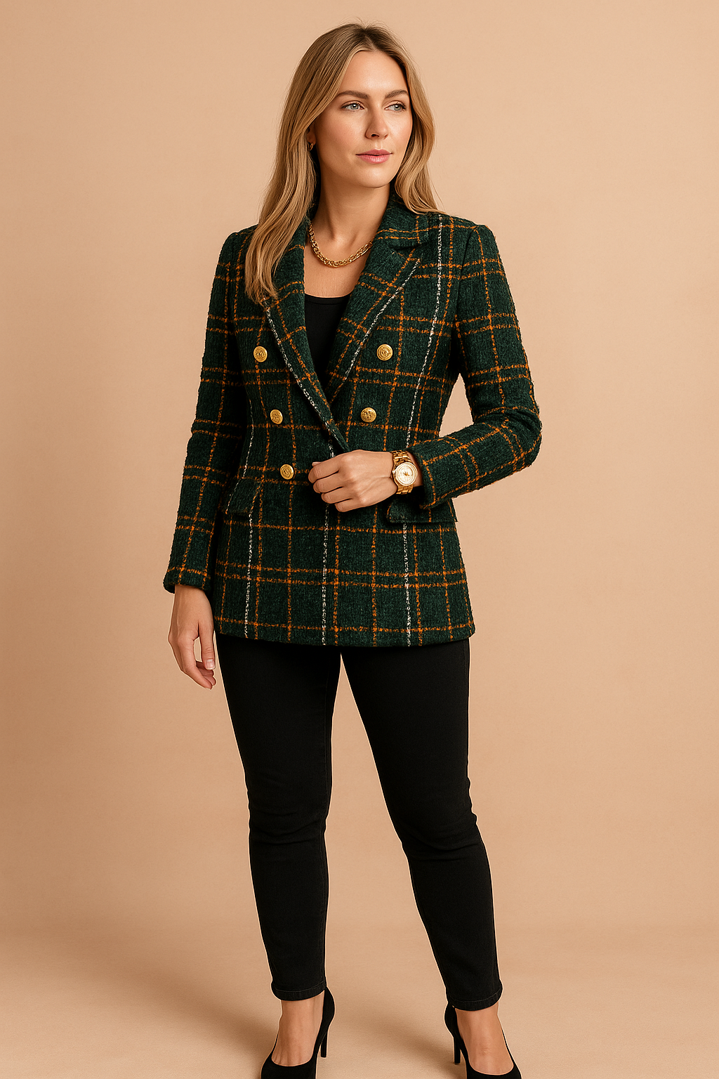 Women's Checked Blazer