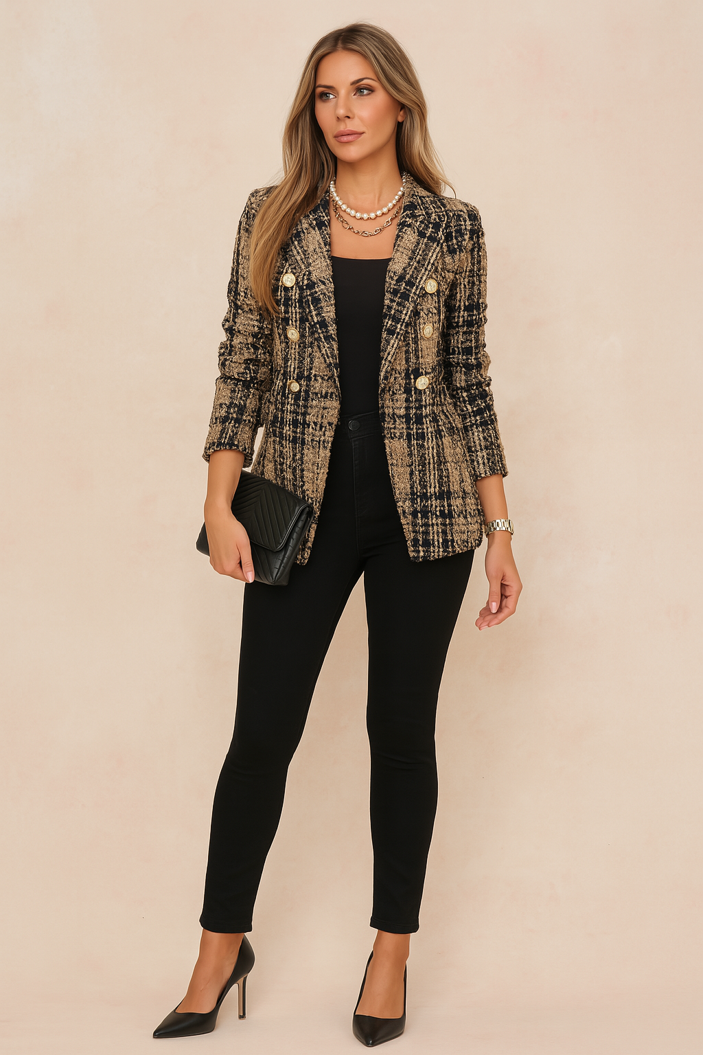 Women's Checked Blazer