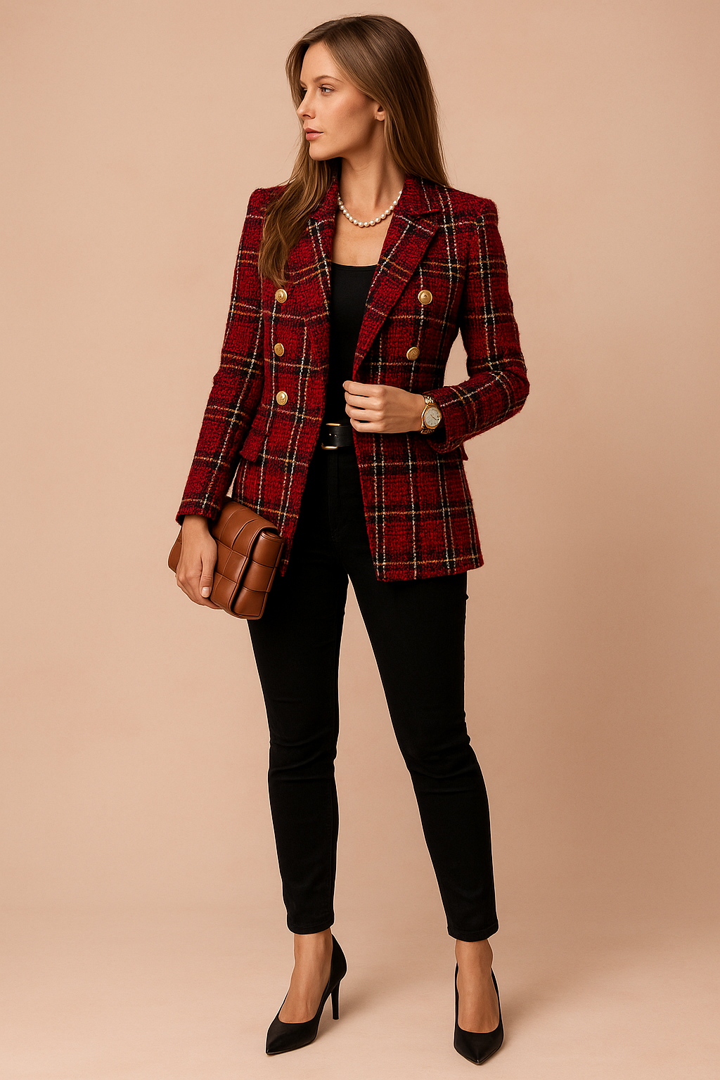 Women's Checked Blazer