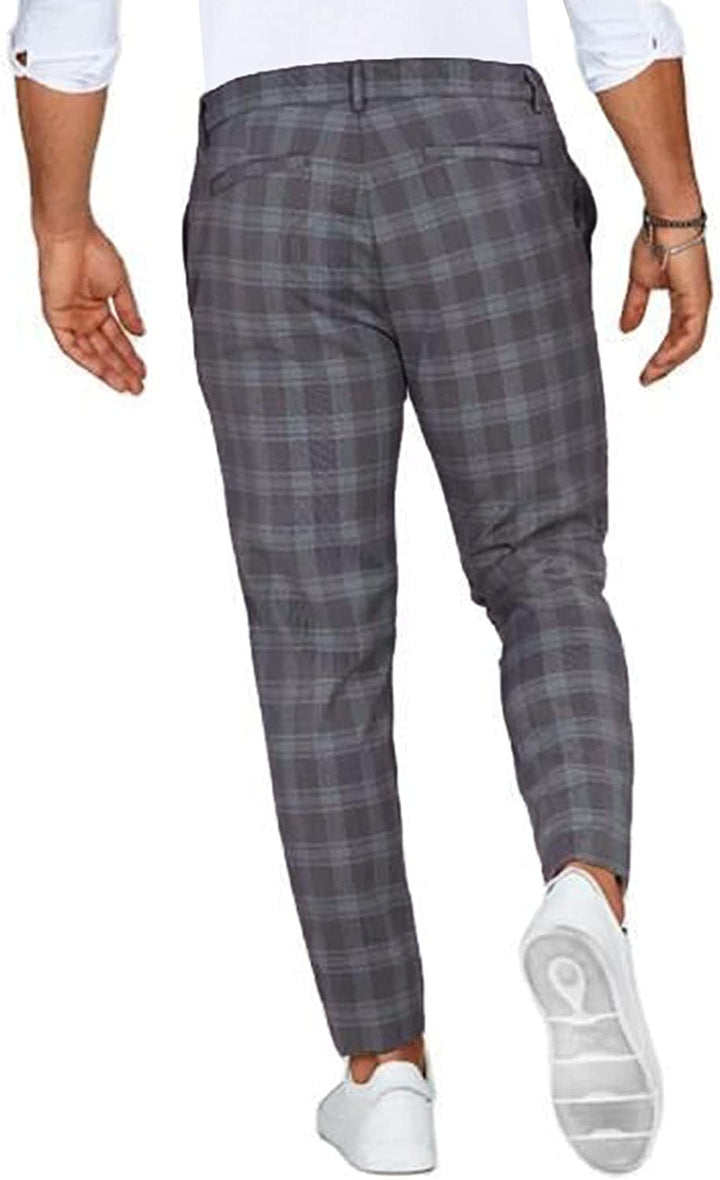 Men's Casual Checked Chino Pants