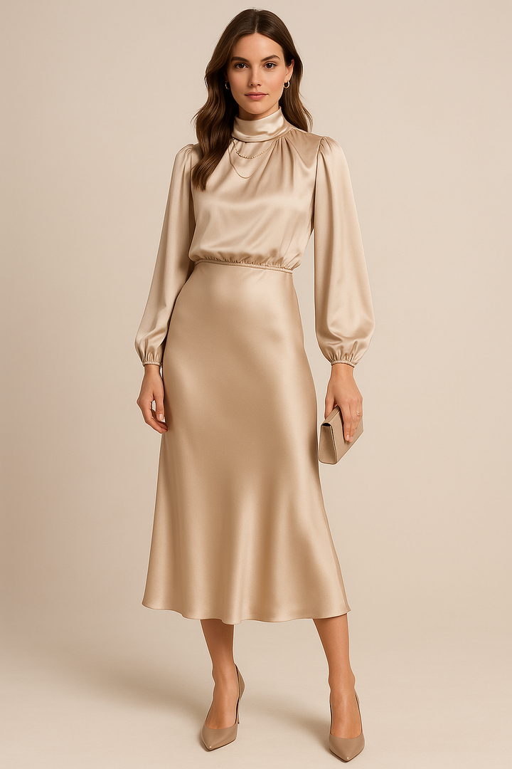 High Waist Midi Evening Dresses