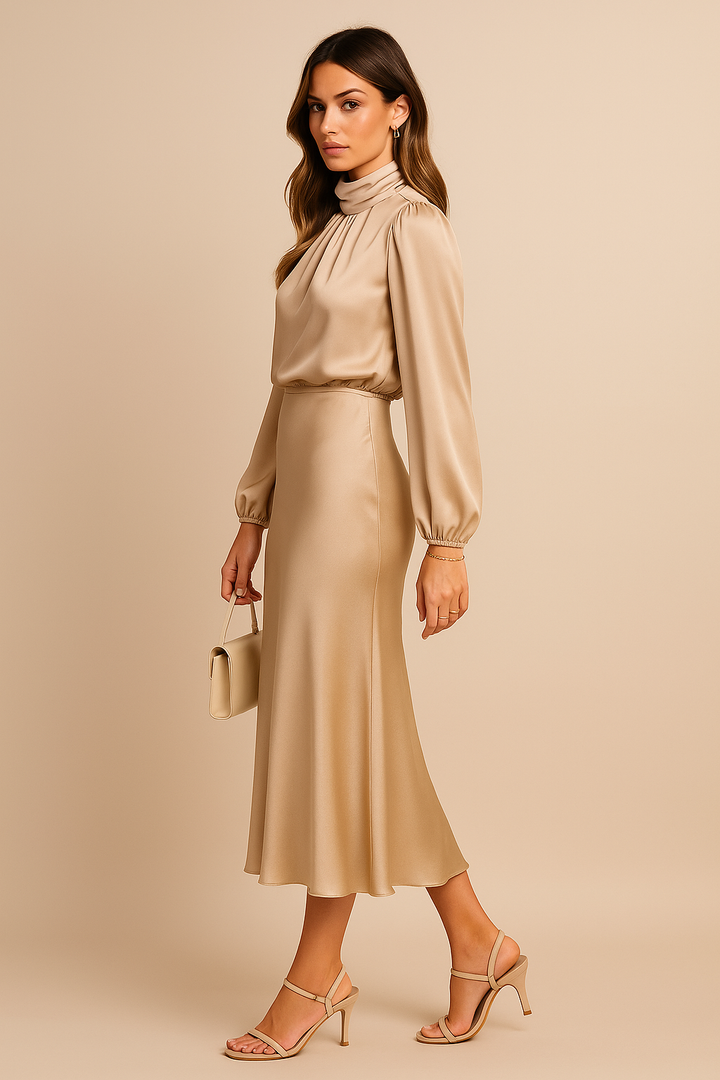 High Waist Midi Evening Dresses
