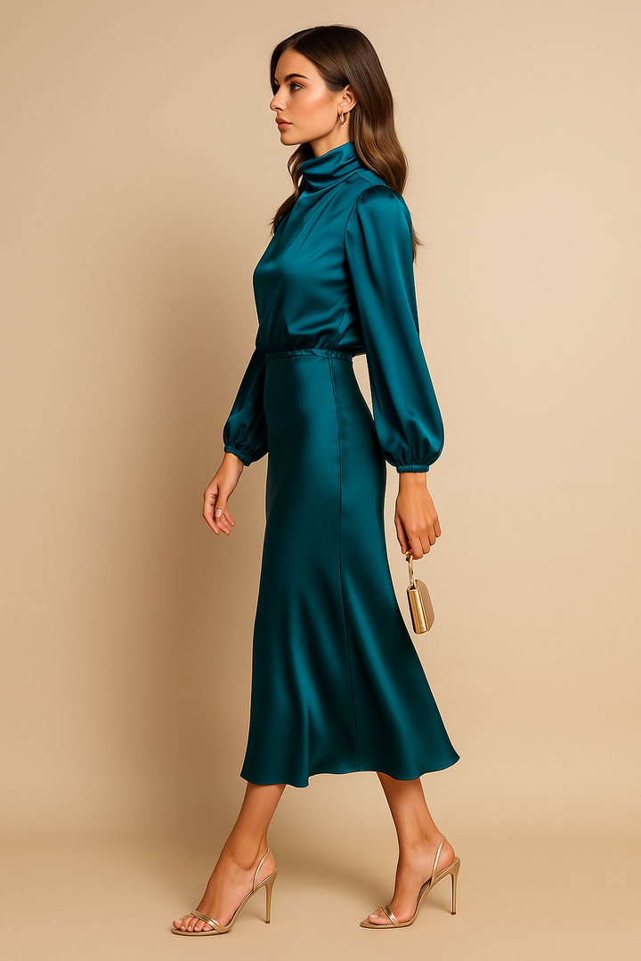 High Waist Midi Evening Dresses