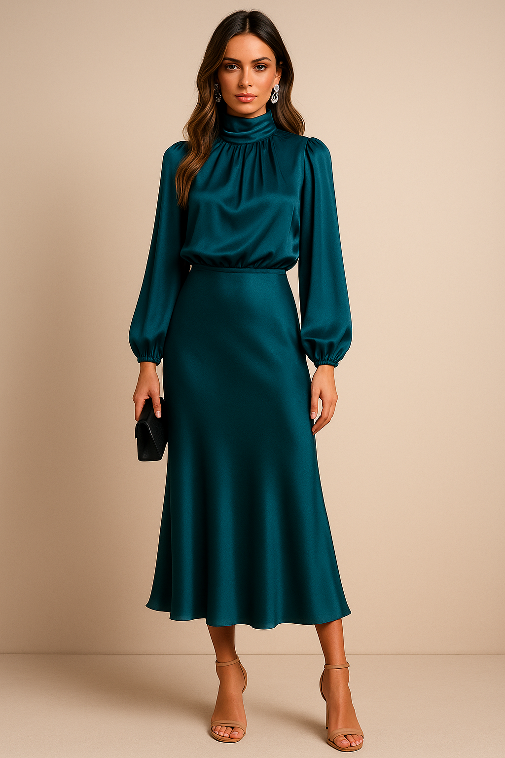 High Waist Midi Evening Dresses