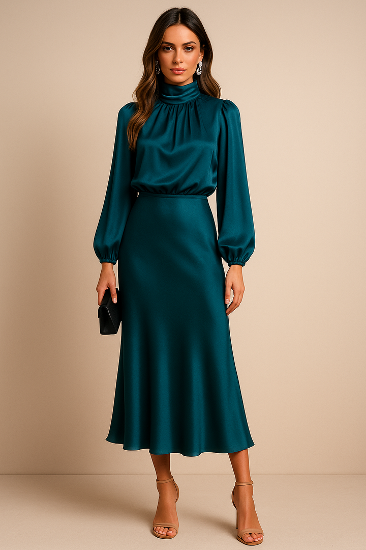 High Waist Midi Evening Dresses
