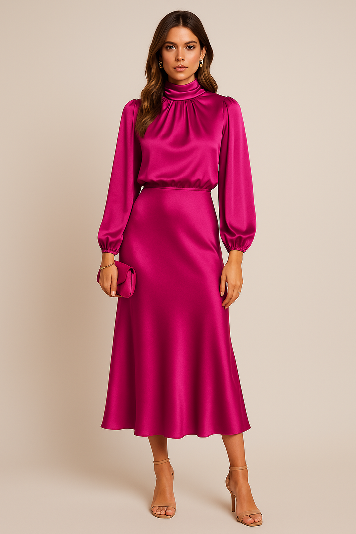 High Waist Midi Evening Dresses