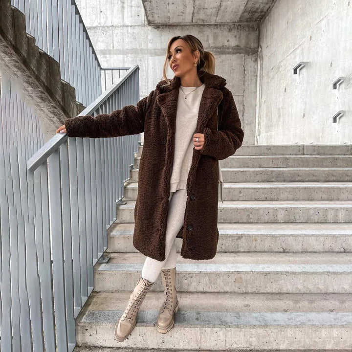 Women's Long Teddy Coat
