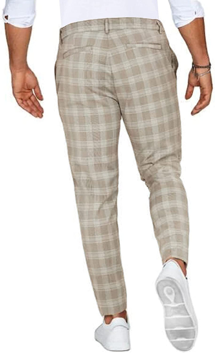 Men's Casual Checked Chino Pants
