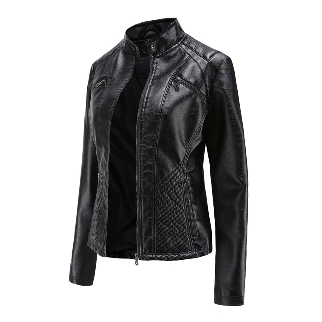 Women's Spring Jacket with Stand-Up Collar