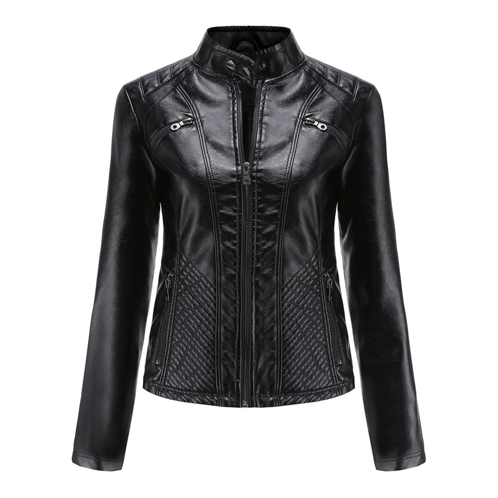 Chaqueta de primavera con cuello alto para mujer