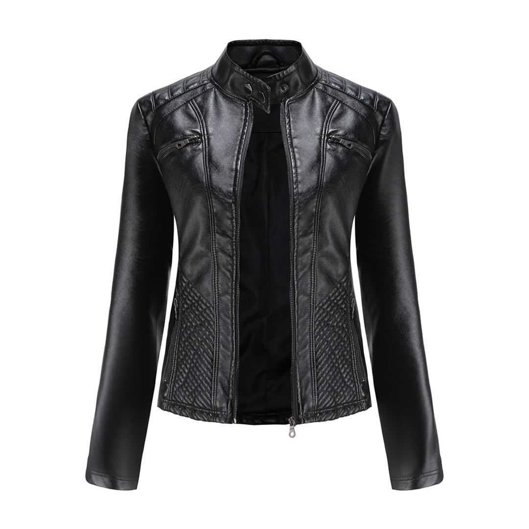 Women's Spring Jacket with Stand-Up Collar