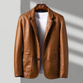 Men's Leather Blazer with Tailored Fit