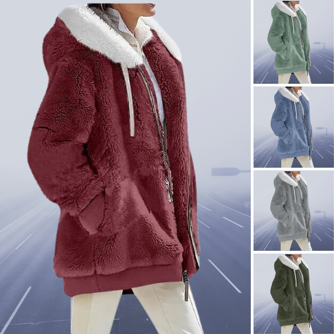 Women's Oversized Teddy Jacket with Hood