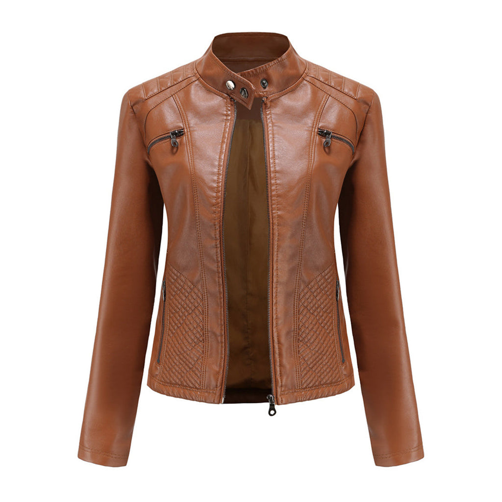 Chaqueta de primavera con cuello alto para mujer