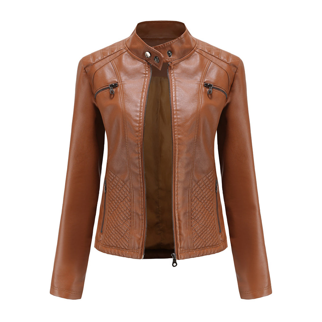 Women's Spring Jacket with Stand-Up Collar