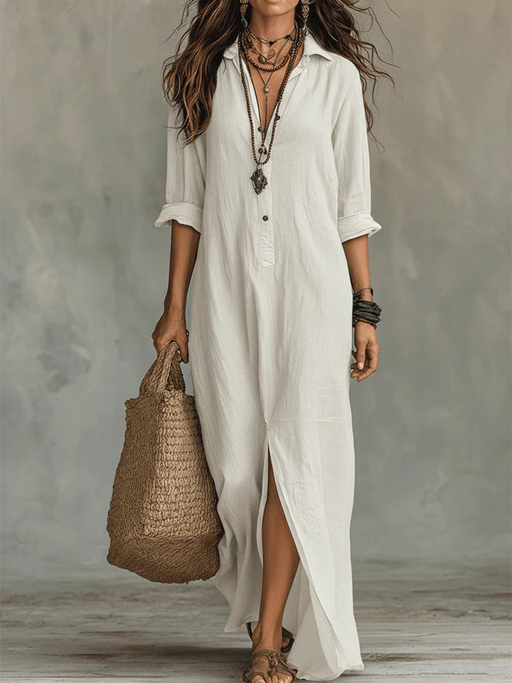 Women's Button Front Maxi Dress