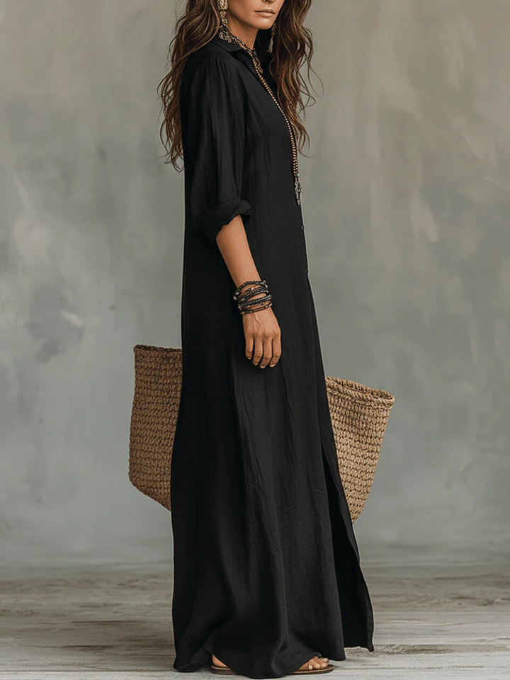 Women's Button Front Maxi Dress