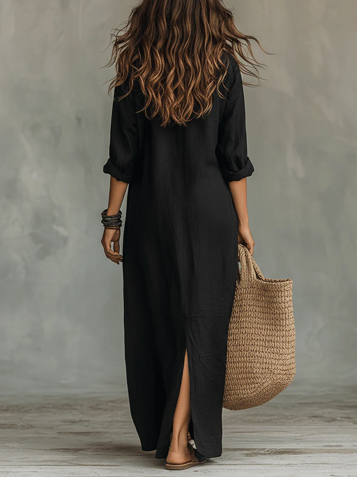 Women's Button Front Maxi Dress
