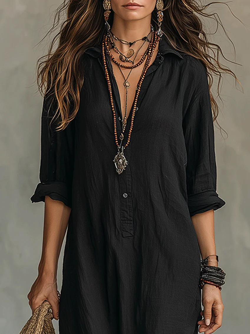 Women's Button Front Maxi Dress
