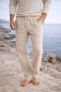 Pantalón de lino con cordón para hombre