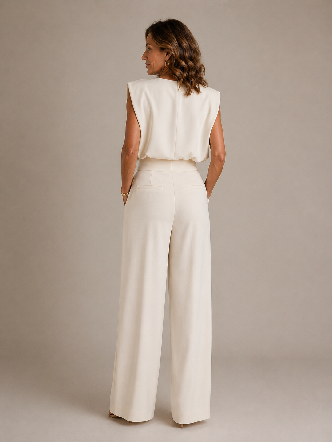 Women's Pleated Wide Leg Jumpsuit