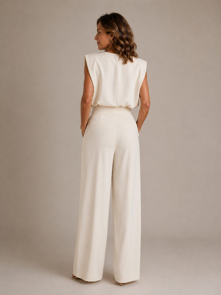 Women's Pleated Wide Leg Jumpsuit
