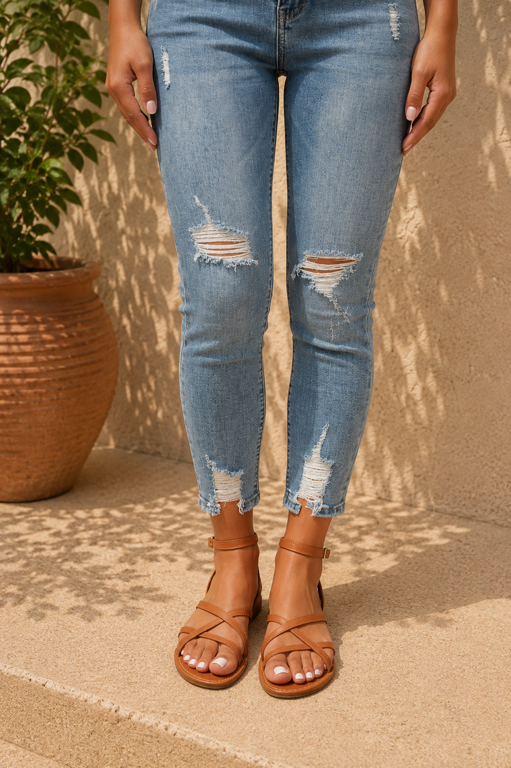 Women's Leather Strappy Sandals