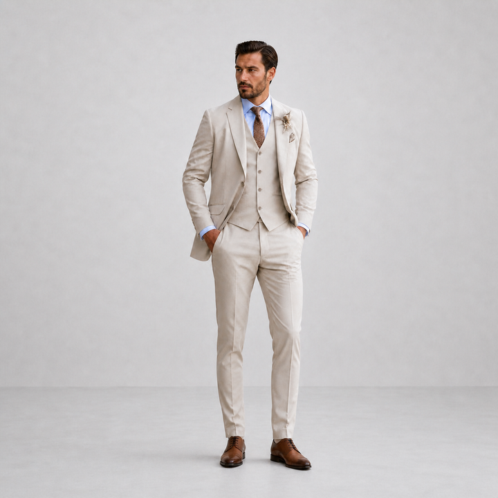 Men's Linen Three Piece Suit