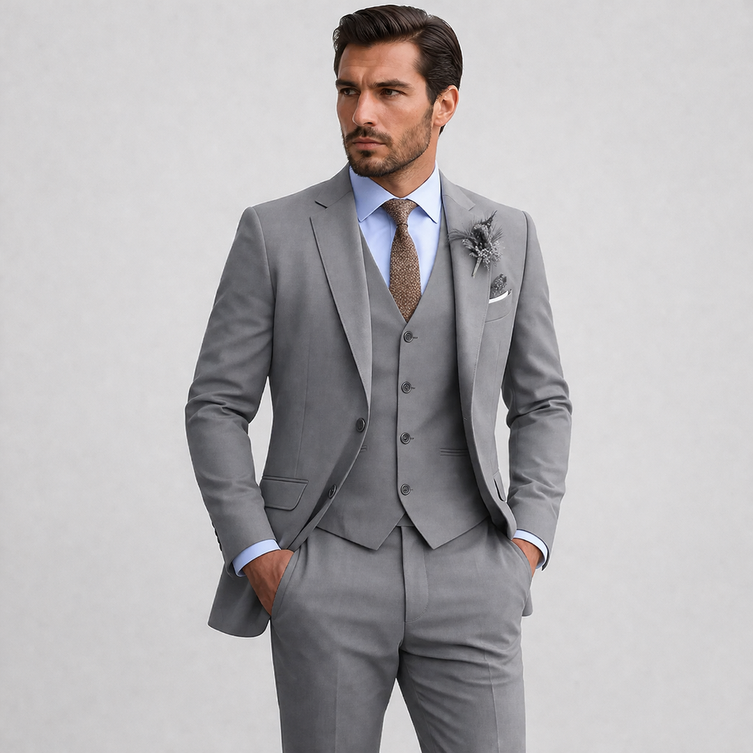 Men's Linen Three Piece Suit