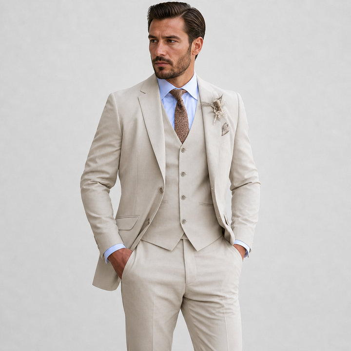 Men's Linen Three Piece Suit