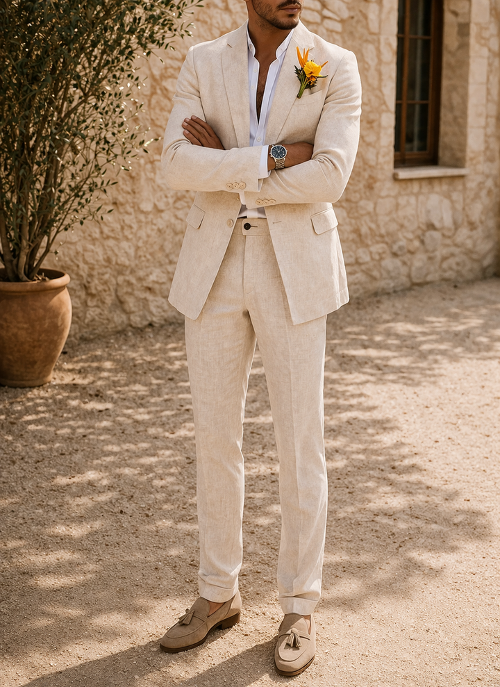 Men's Linen Wedding Suit