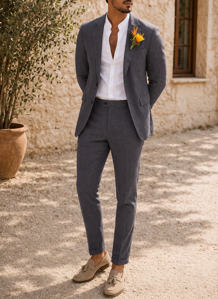 Men's Linen Wedding Suit