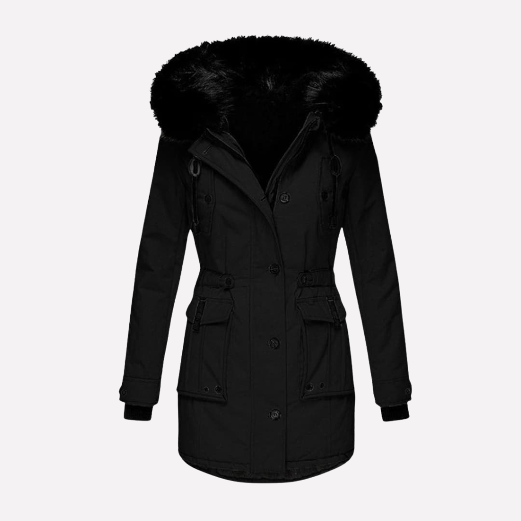 Women's Hooded Parka with Flap Pockets