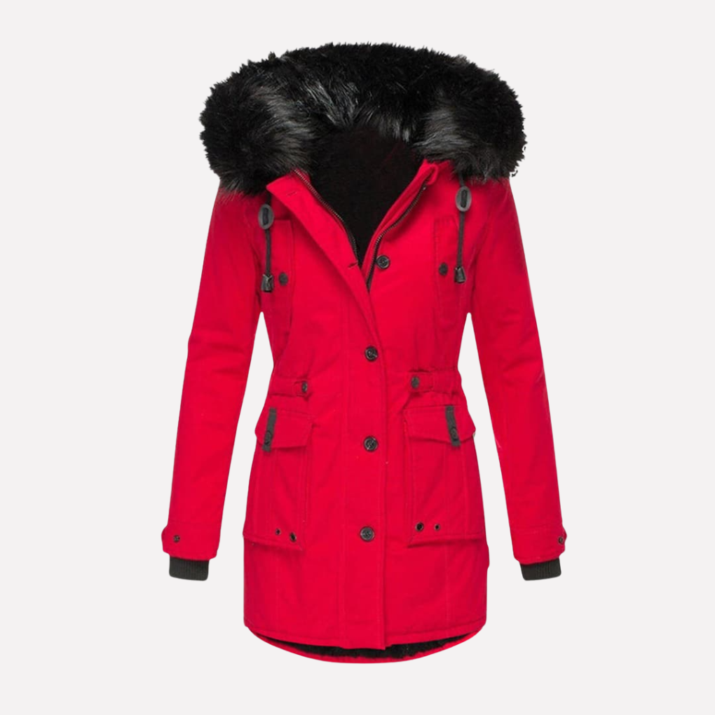 Women's Hooded Parka with Flap Pockets
