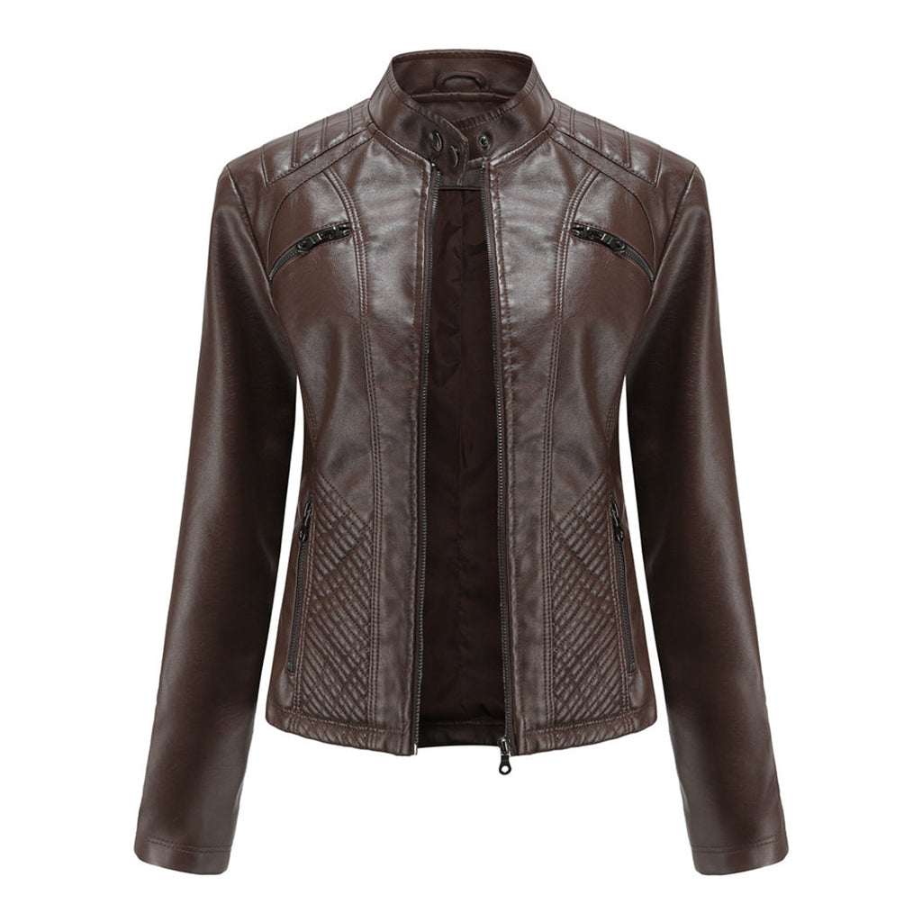 Chaqueta de primavera con cuello alto para mujer