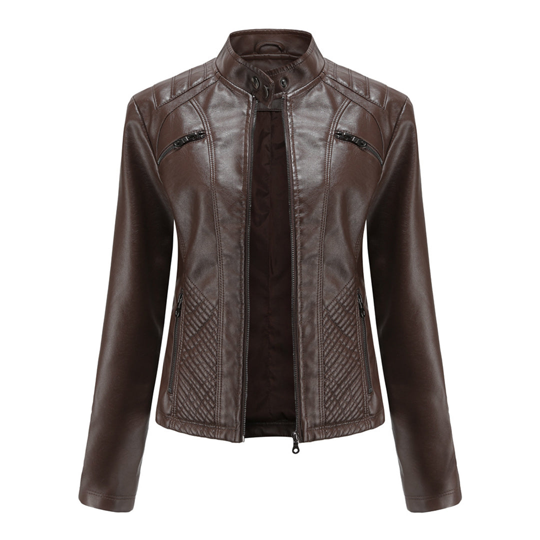 Women's Spring Jacket with Stand-Up Collar