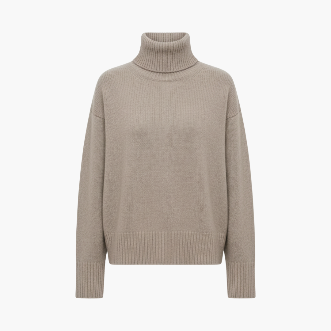 Women's Oversized High-Neck Jumper with Long Sleeves