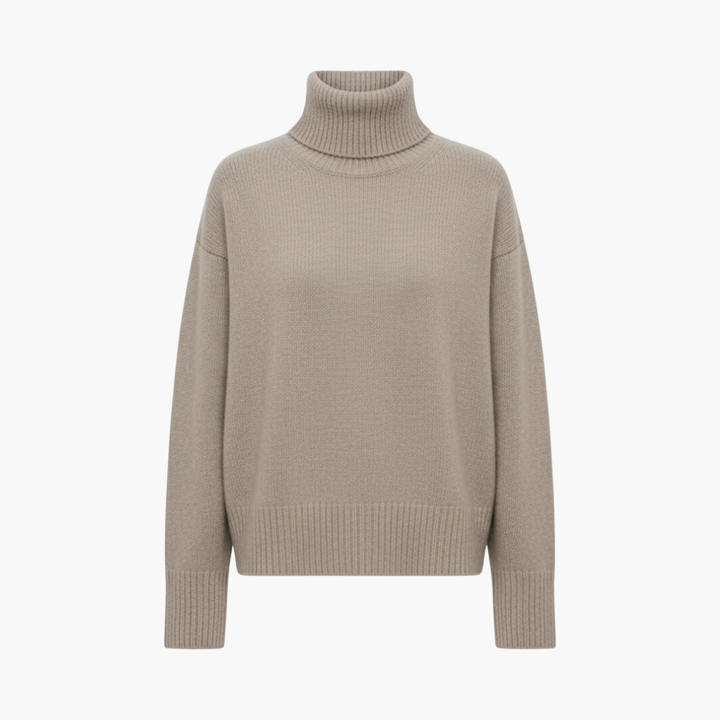 Women's Oversized High-Neck Jumper with Long Sleeves