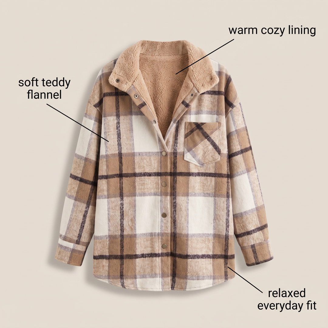 Women's Flannel Button Up Jacket