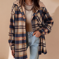Veste-chemise en flanelle boutonnée pour femme