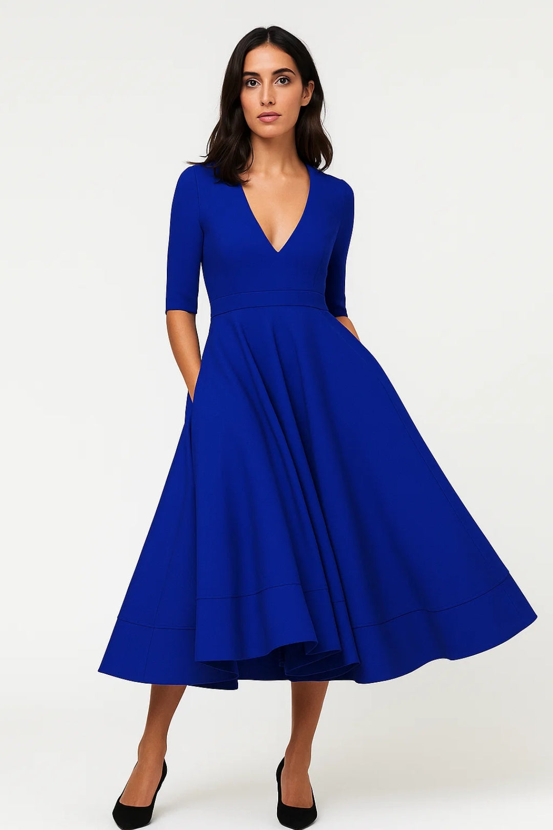 Alicja | V-Neck Midi Wedding Dress