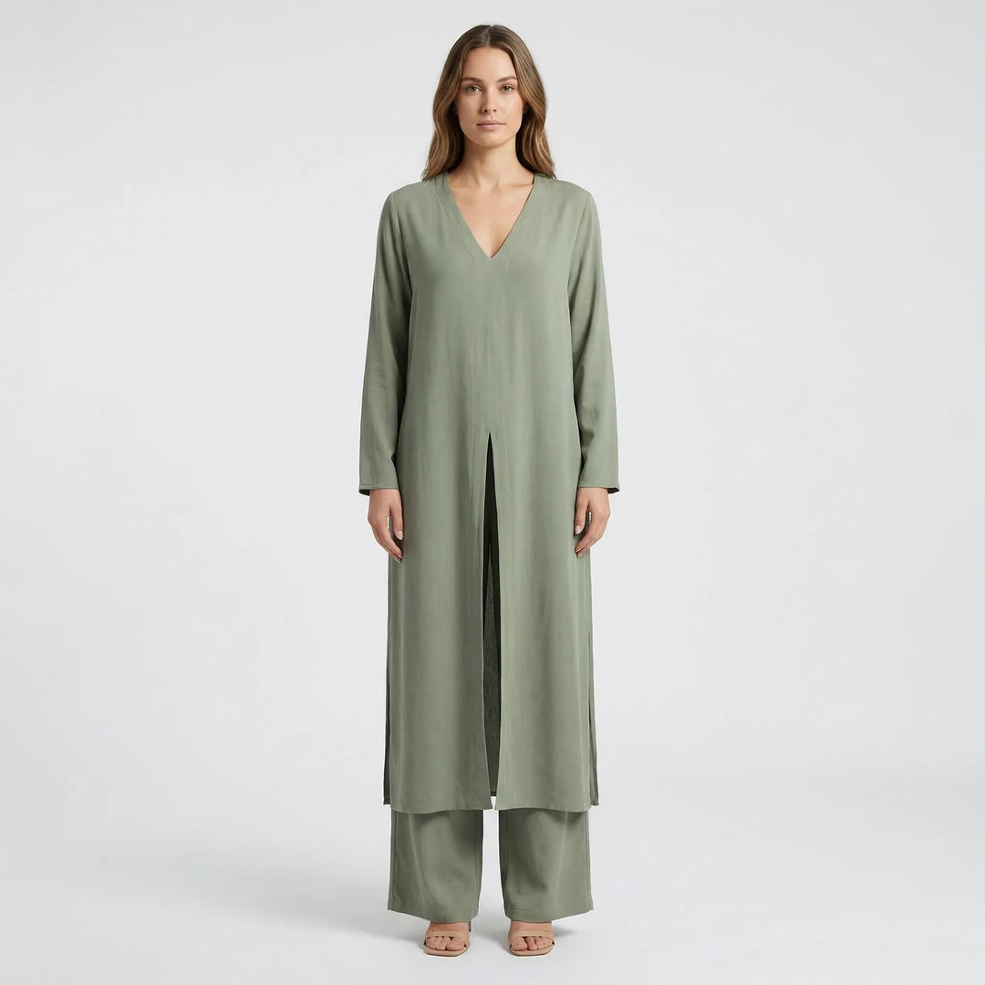 Aurélie | Women's Set with Long Top and Wide Leg Pants