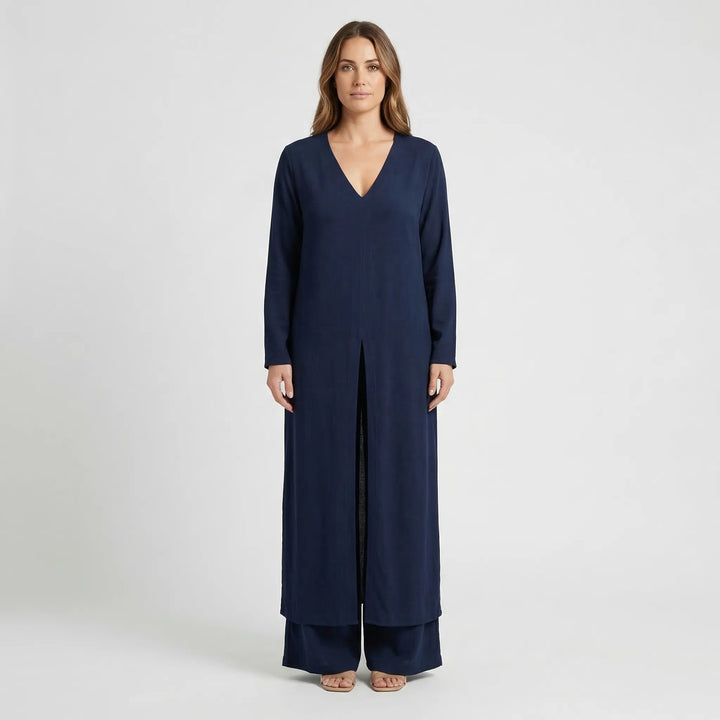 Aurélie | Women's Set with Long Top and Wide Leg Pants