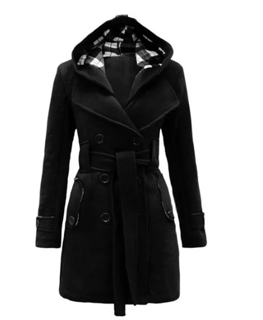 Women's Double-Breasted Belted Trench Coat